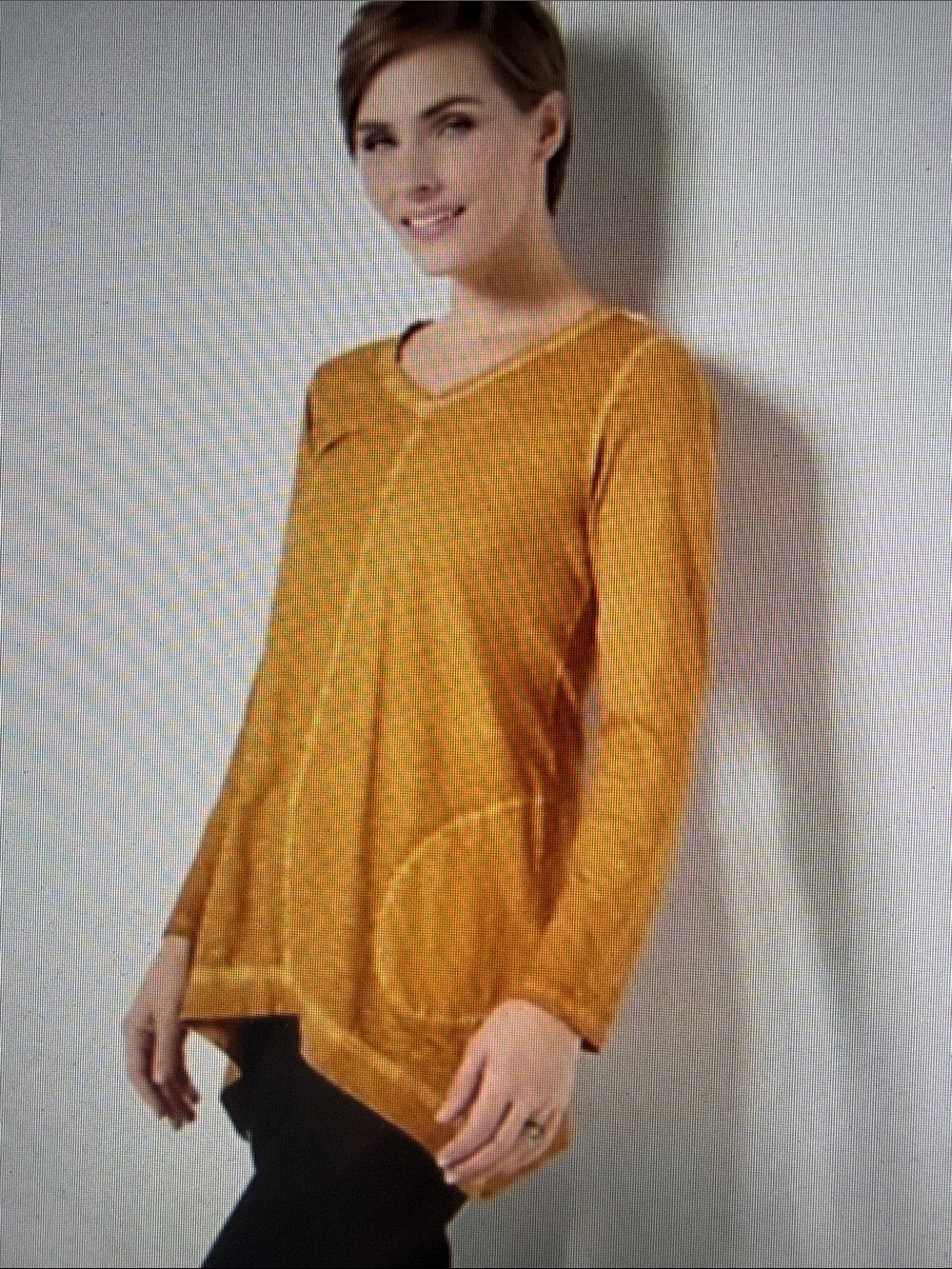 LOGO Lori Goldstein Distressed Cotton Slub Asymmetrical Hem Pockets Copper Med